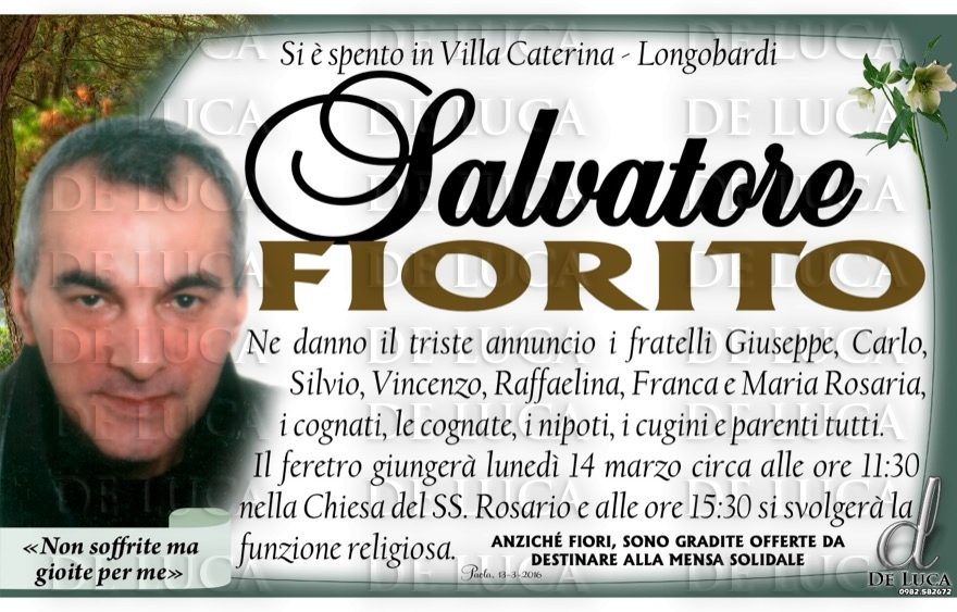 Salvatore Fiorito: annuncio morte